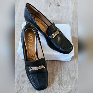 Sam Edelman Black Loafers with Gold Detail